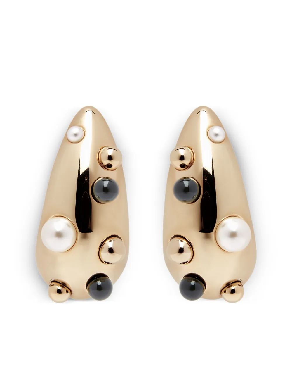 Nina Ricci curved pearl-embellished earrings | Gold | Image 1