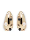 Nina Ricci curved pearl-embellished earrings - Gold
