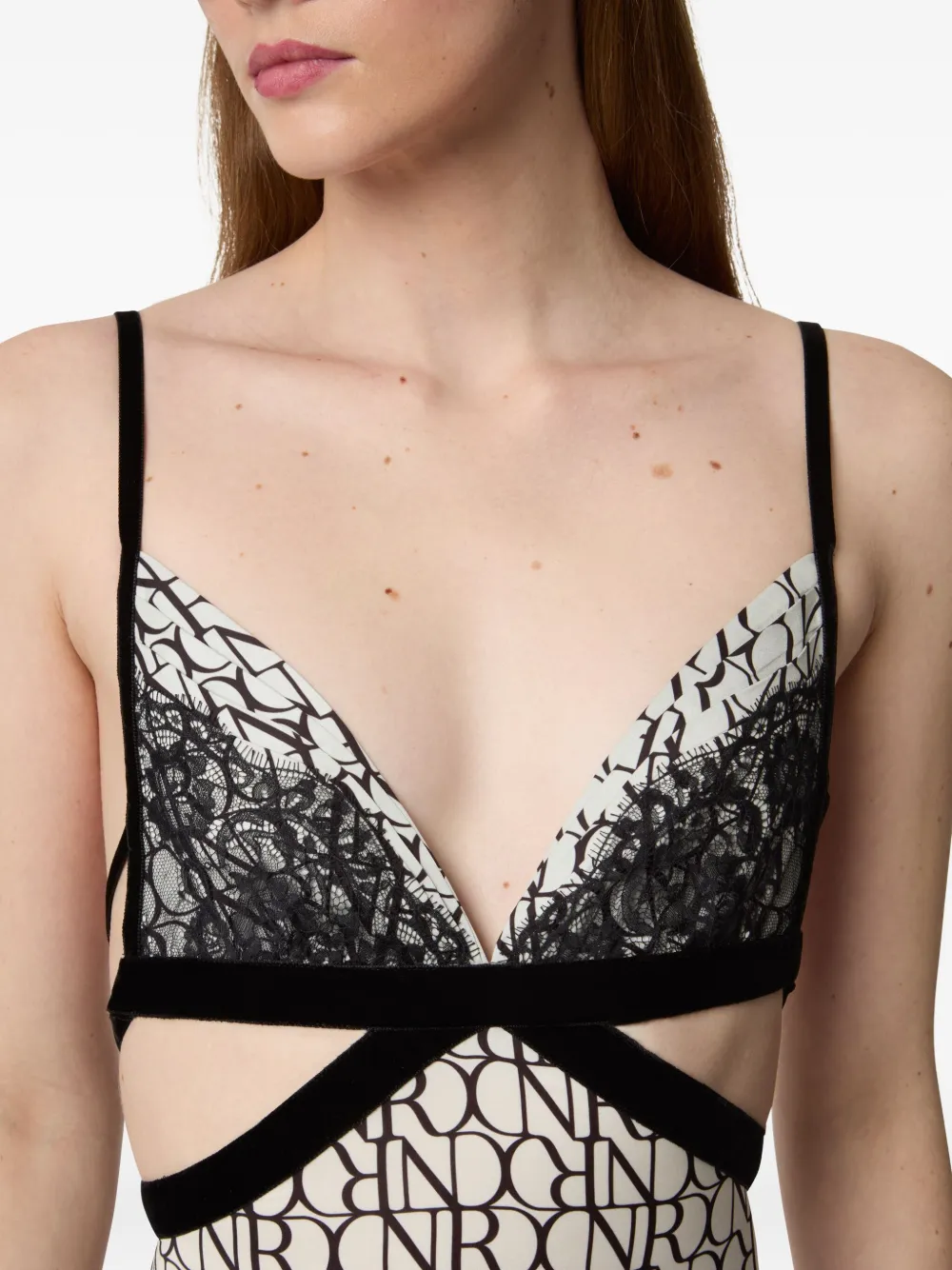 Nina Ricci Midi-jurk met kanten vlak Wit