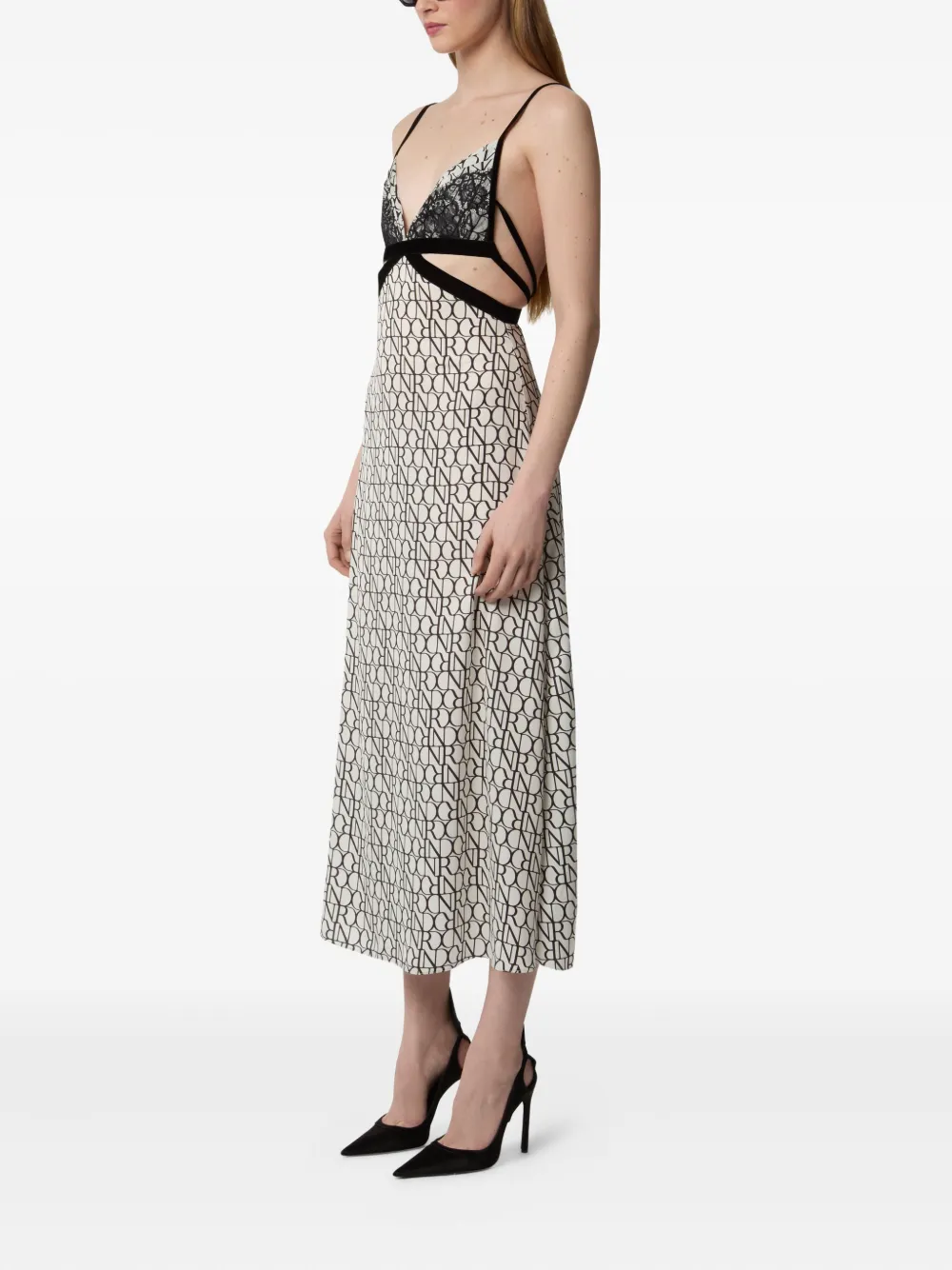 Nina Ricci Midi-jurk met kanten vlak Wit