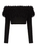 Nina Ricci off-shoulder fringe top - Black