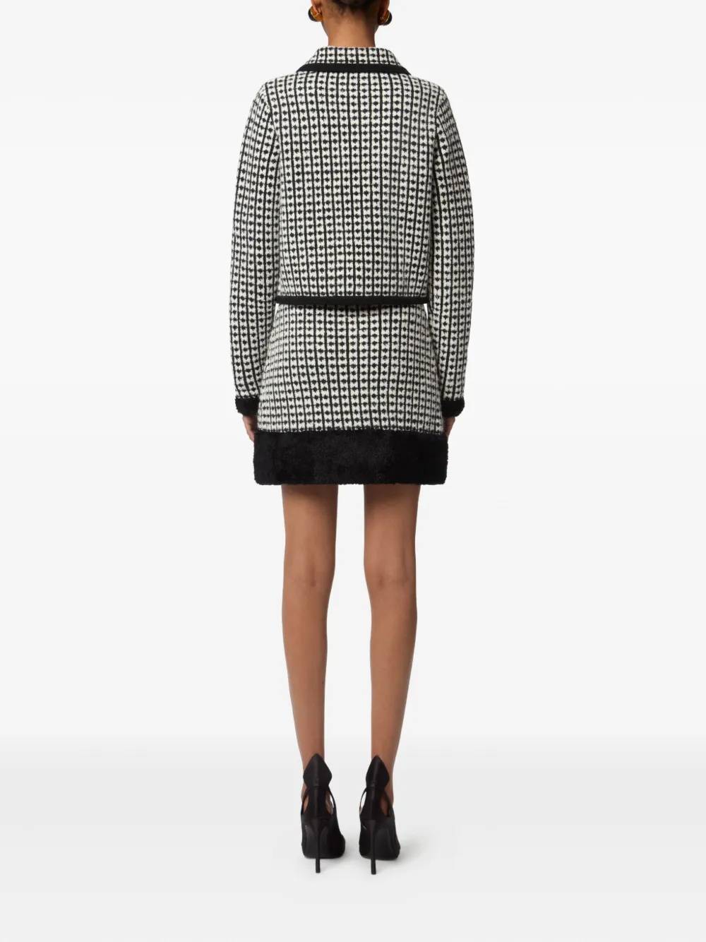 Nina Ricci tweed-effect knitted miniskirt Zwart
