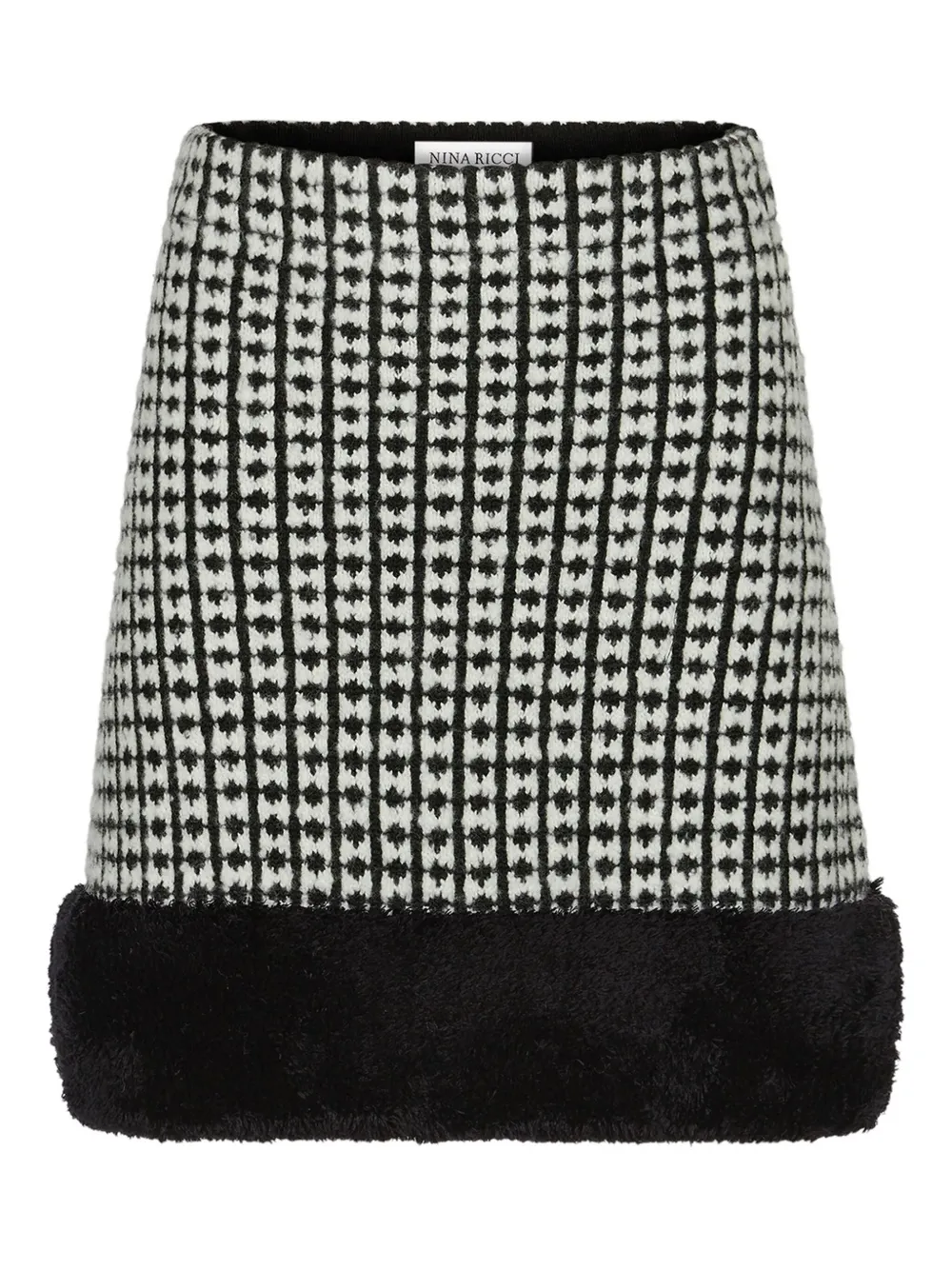 Nina Ricci tweed-effect knitted miniskirt Zwart