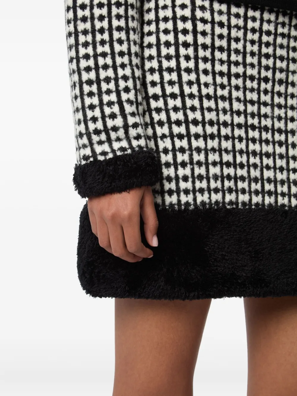 Nina Ricci tweed-effect knitted miniskirt Zwart