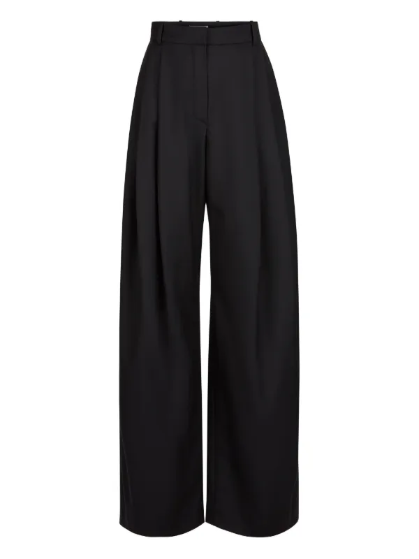 Nina Ricci Pleated Gabardine Trousers in Black
