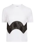 Nina Ricci lace-insert cotton T-shirt - White