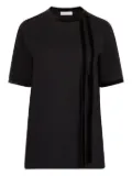 Nina Ricci velvet-trimmed short-sleeves top - Black