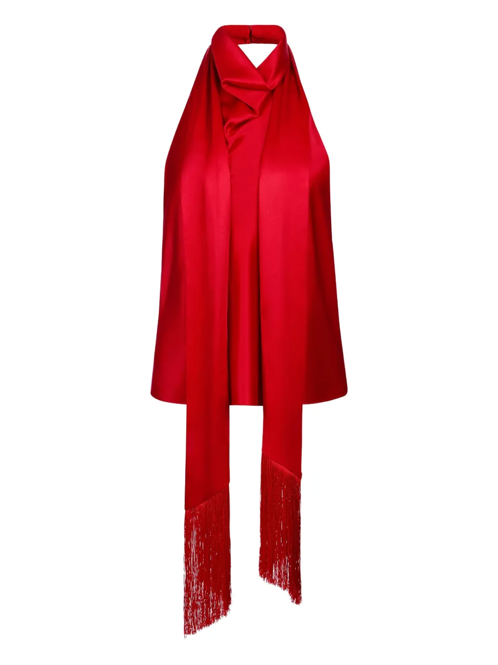 Nina Ricci halterneck fringe top Rood