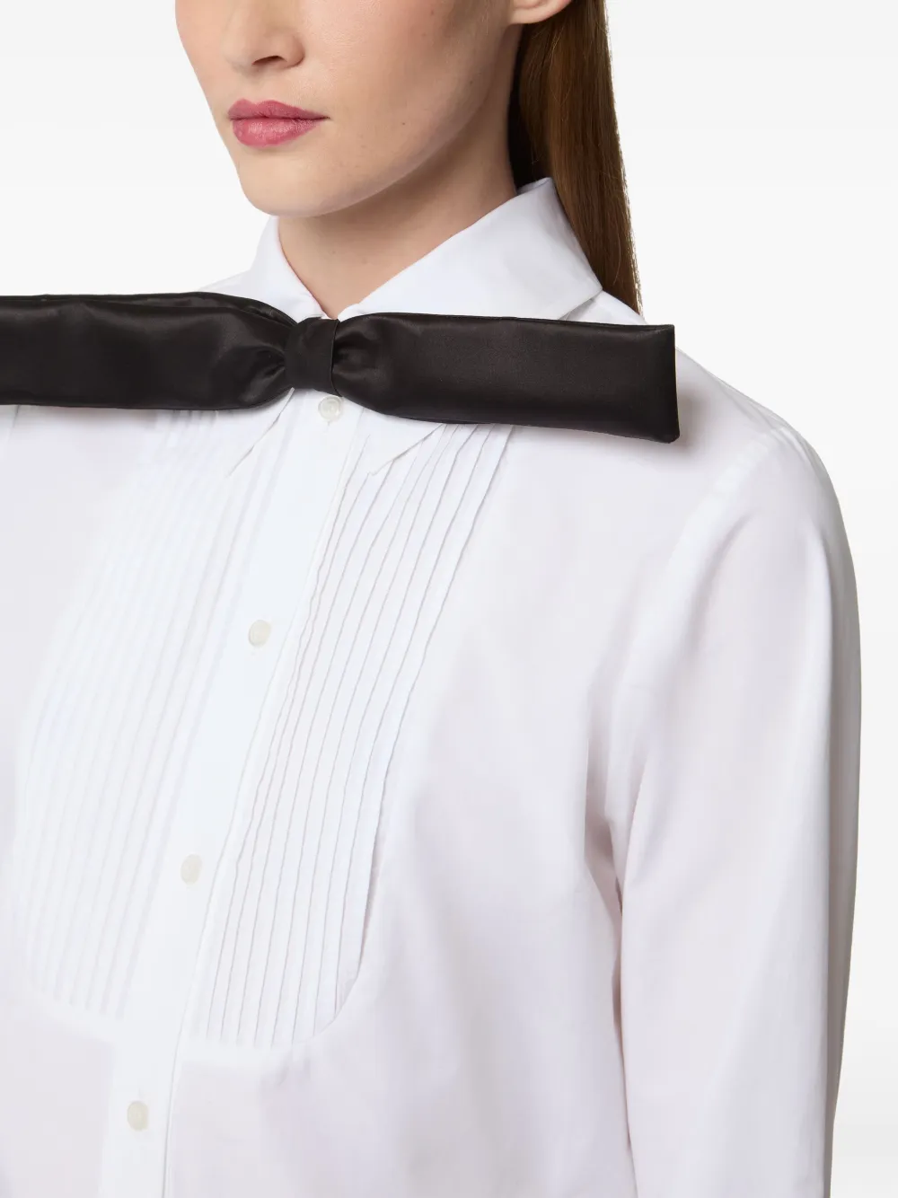 Nina Ricci satin bow tie Zwart