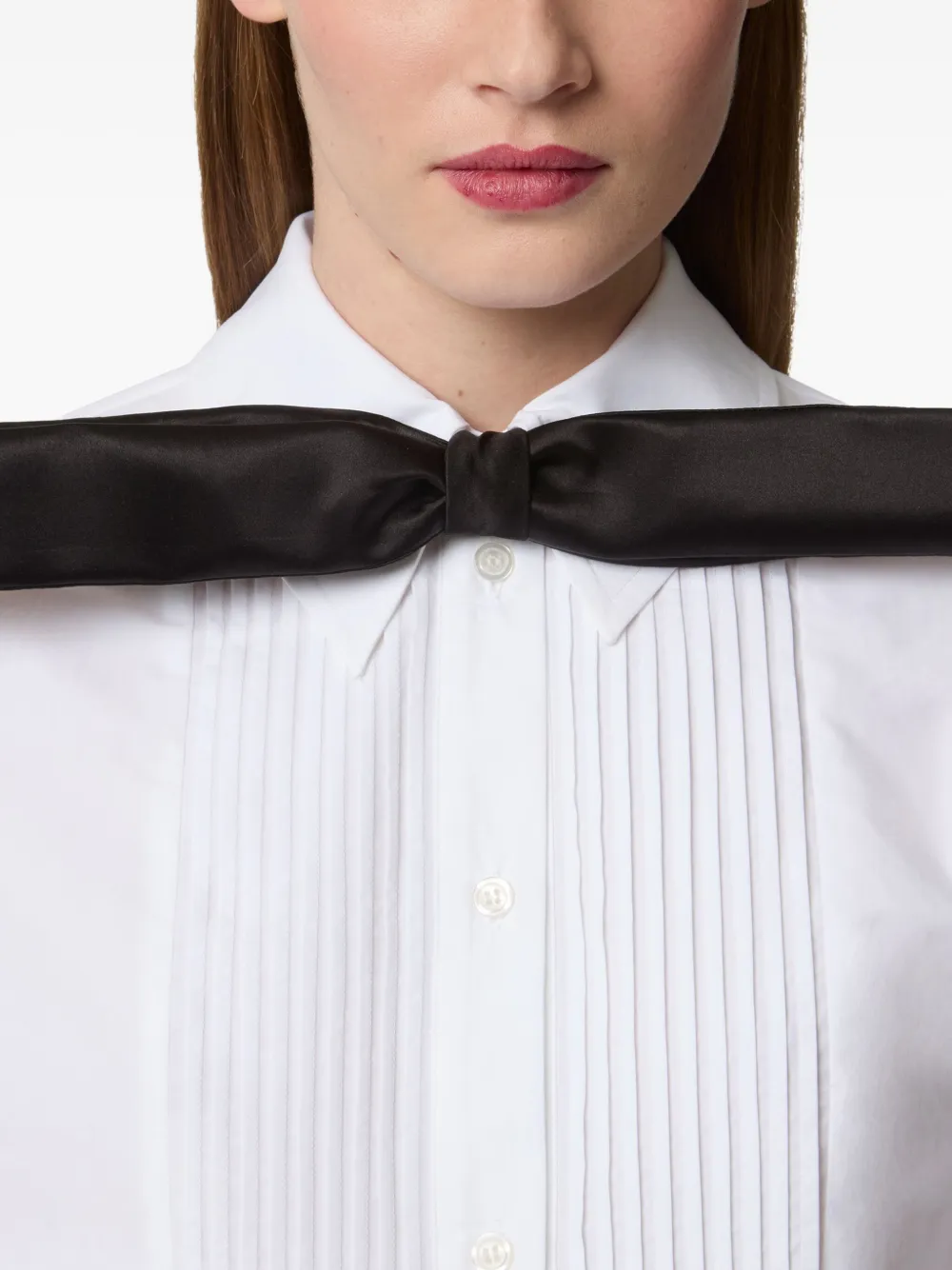 Nina Ricci satin bow tie Zwart