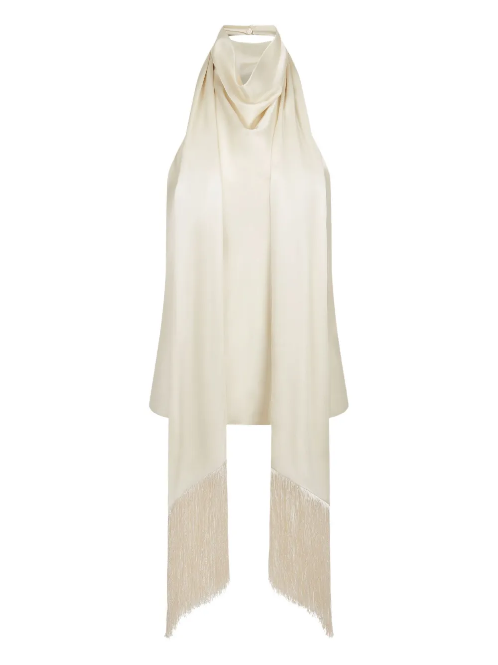 Nina Ricci Top met halternek en franje Beige