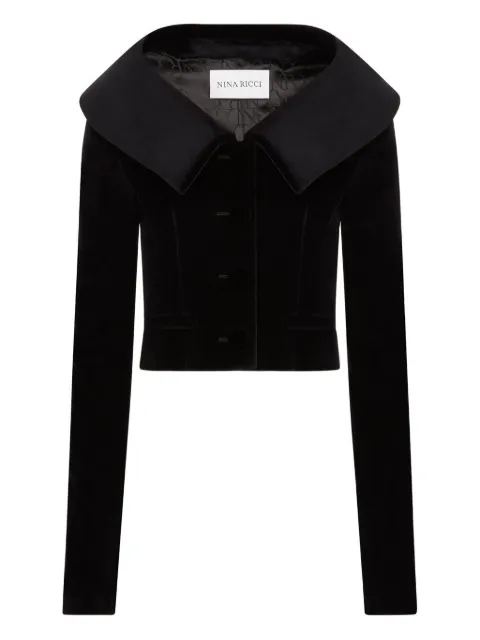 Nina Ricci wide-collar velvet jacket