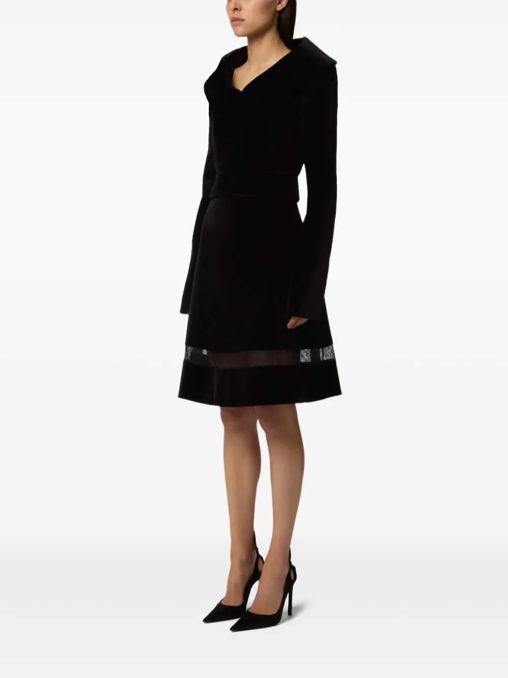 Nina Ricci Fluwelen jack met brede kraag Zwart