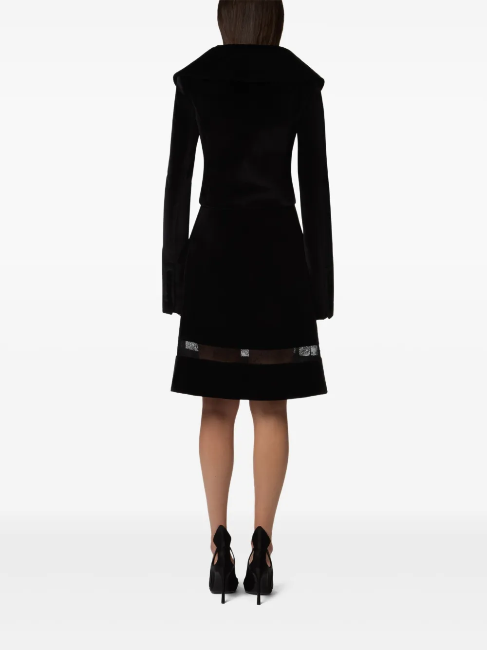 Nina Ricci Fluwelen jack met brede kraag Zwart