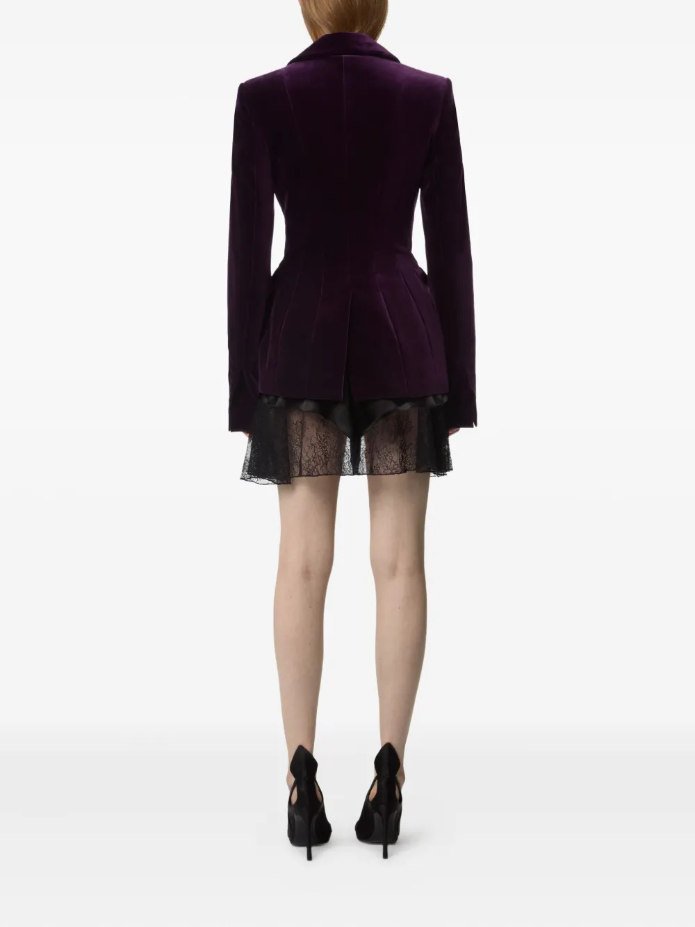 Nina Ricci Fluwelen blazer met strik Paars
