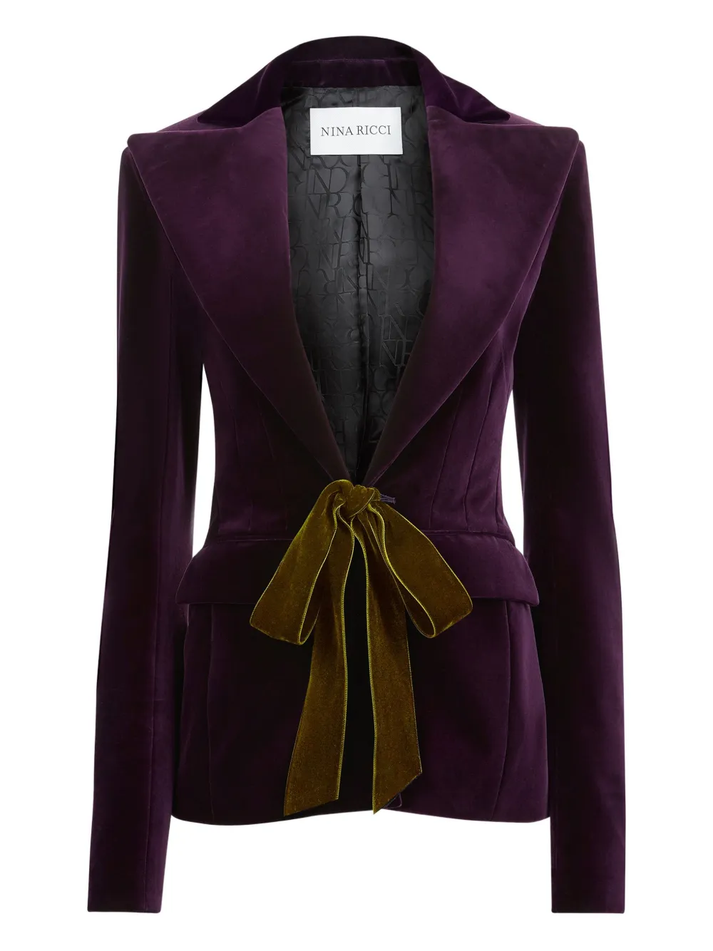 Nina Ricci Fluwelen blazer met strik Paars