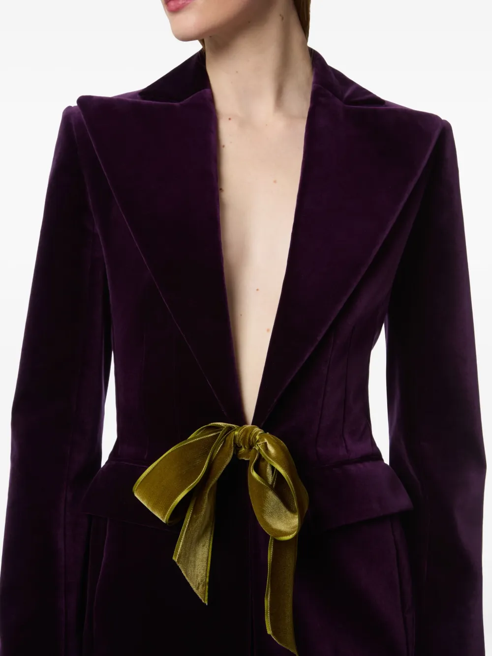 Nina Ricci Fluwelen blazer met strik Paars