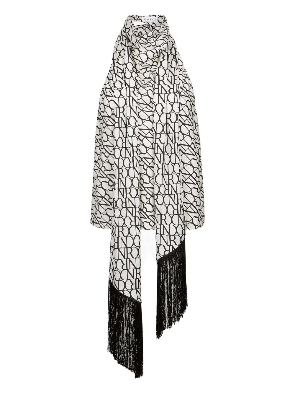 Nina Ricci halterneck fringed top Wit