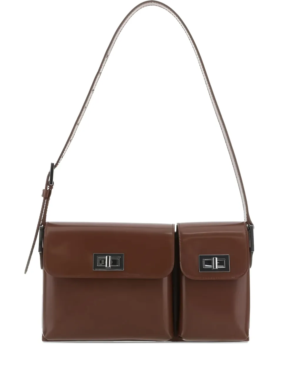 BY FAR small Billy double-pocket leather shoulder bag Bruin
