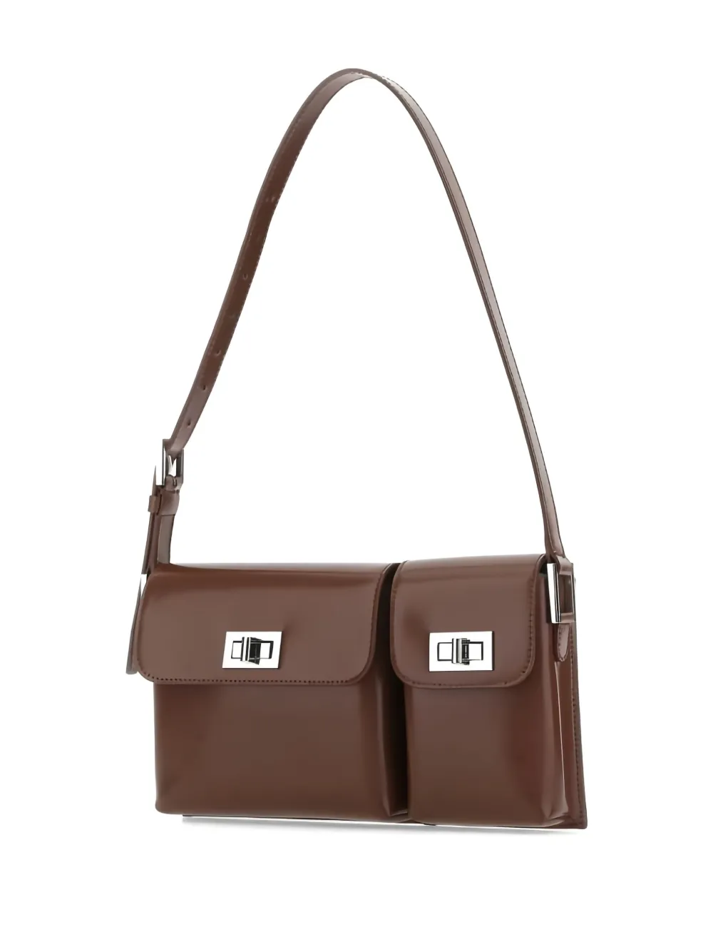 BY FAR small Billy double-pocket leather shoulder bag Bruin