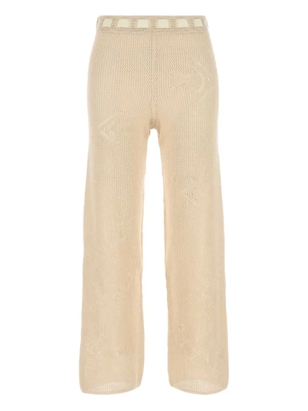 Bode Crochet-detail Trousers in Neutrals