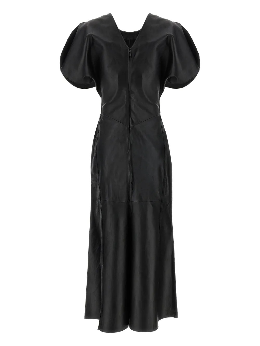 Victoria Beckham Midi-jurk met gesmockte taille - Zwart