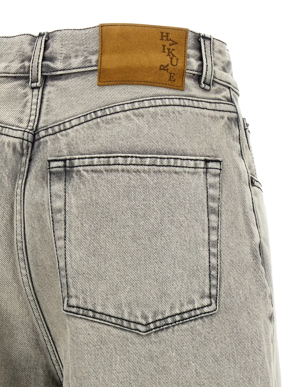 Haikure Belle jeans met wijde pijpen en vijf zakken Grijs