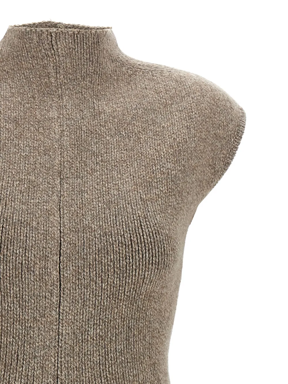 Magda Butrym Marled Knit Skater Dress In Beige