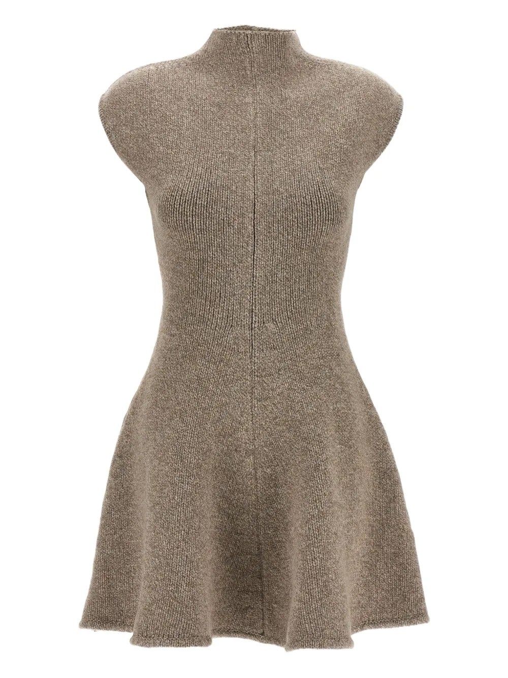 Magda Butrym Marled Knit Skater Dress In Beige