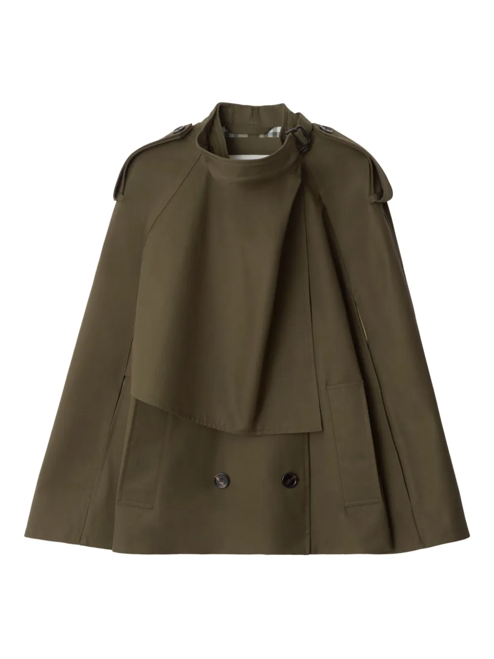 Burberry double-breasted cape trench Groen