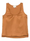 LouLou de Saison Gaby scoop-neck silk top - Brown