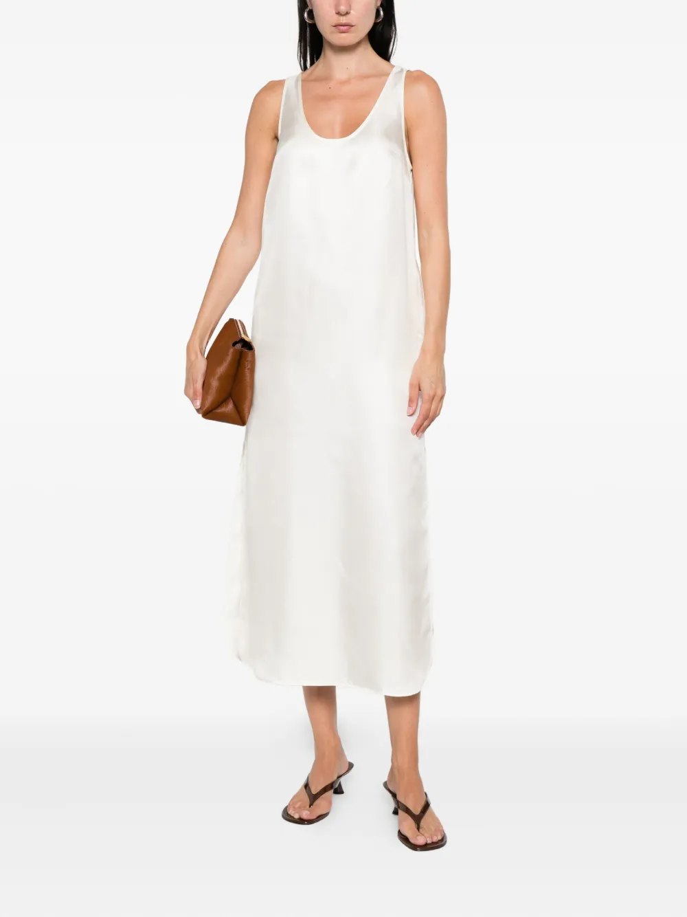 LouLou de Saison Nada midi-jurk met zijsplit - Beige