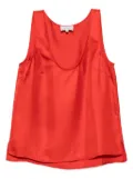 LouLou de Saison Gaby scoop-neck silk top - Red
