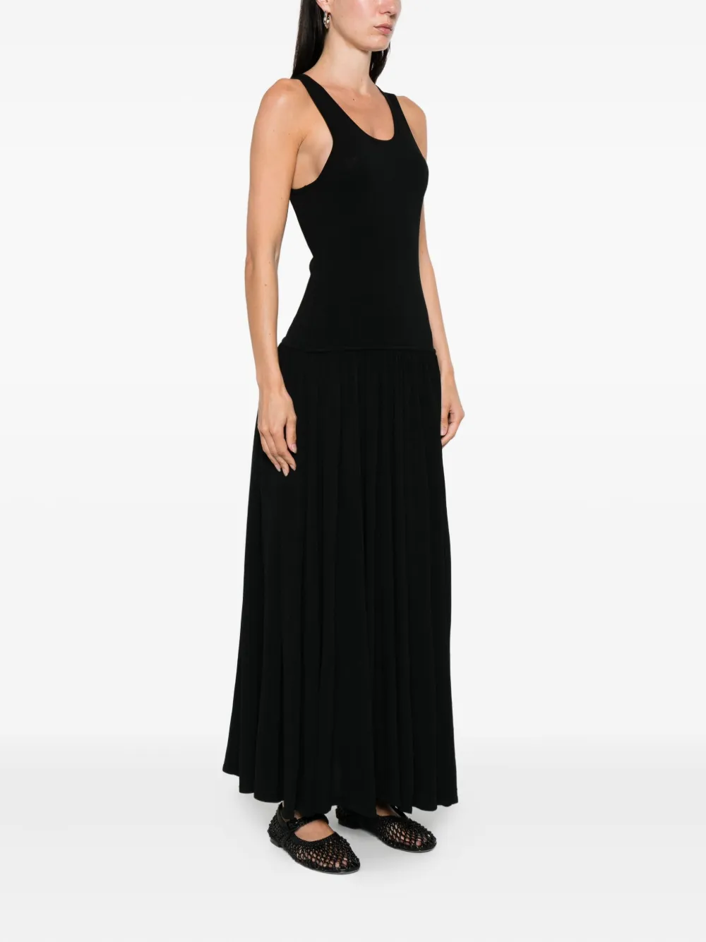 Loulou De Saison Jada Racer-back Gathered Maxi Dress In Purple