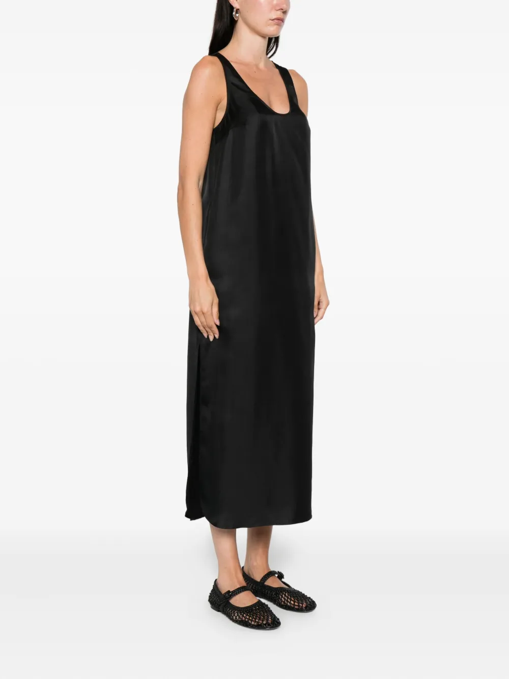 LouLou de Saison Mouwloze midi-jurk Zwart