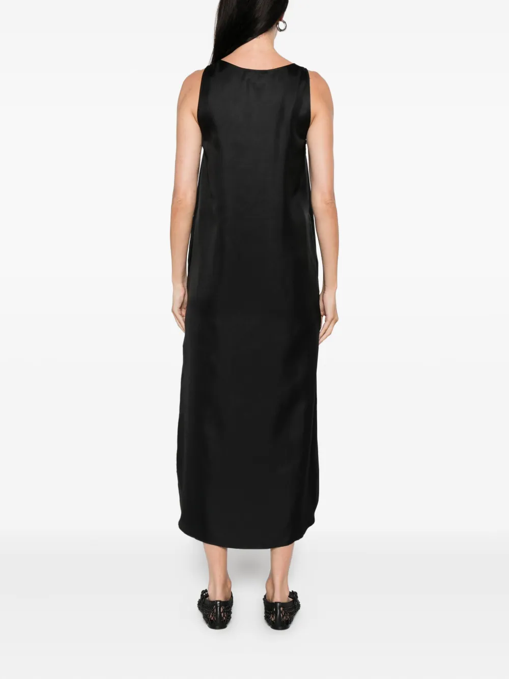 LouLou de Saison Mouwloze midi-jurk Zwart