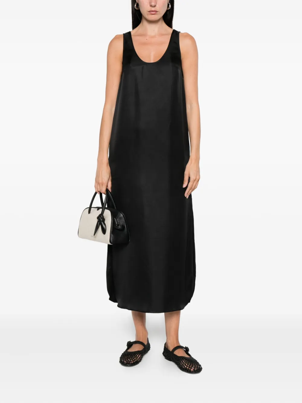 LouLou de Saison Mouwloze midi-jurk - Zwart