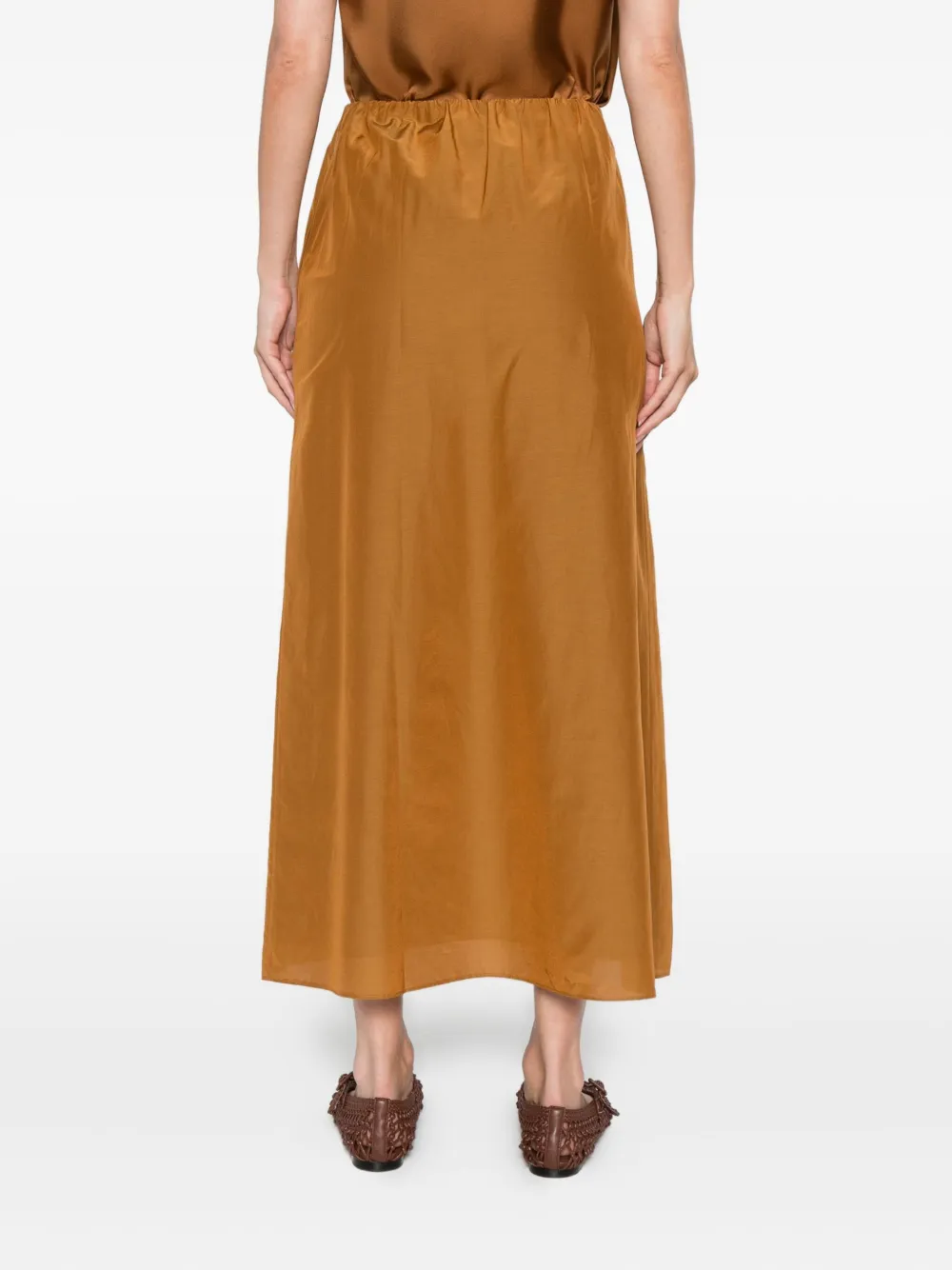 LouLou de Saison Carmen midi-rok met split Bruin