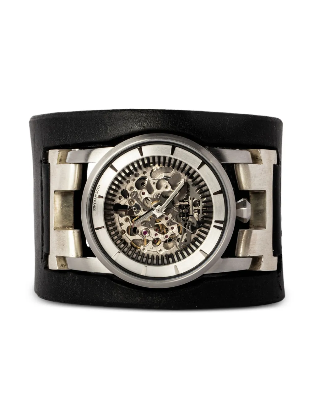 Fob Paris Skeleton Restraint 41mm 腕時計 - シルバートーン Fob Paris Skeleton Restraint 41mm 腕時計 - シルバートーン