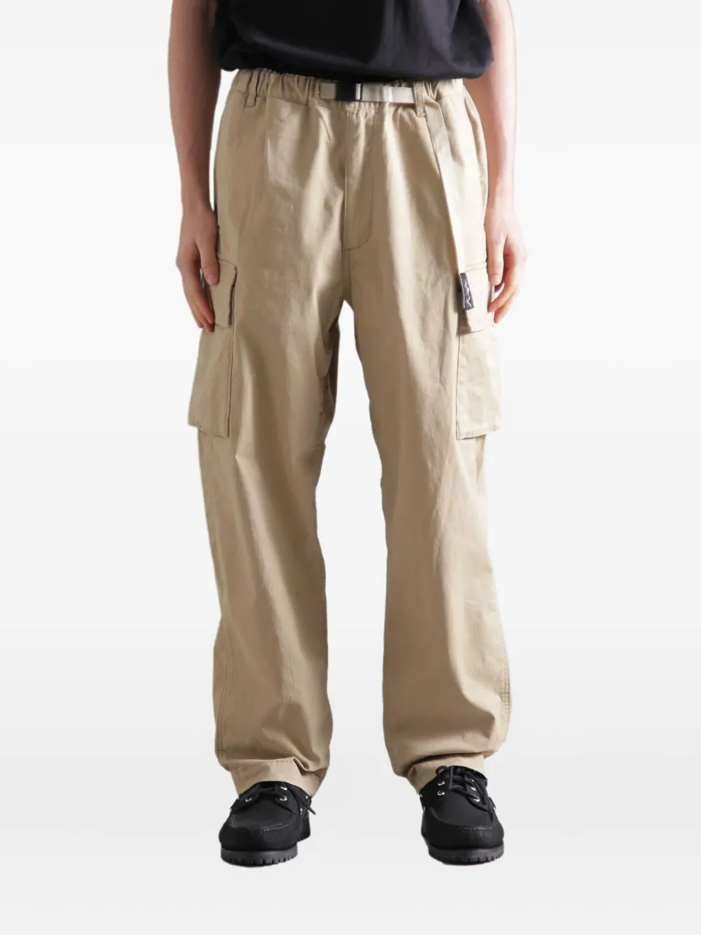 MANASTASH Broek met elastische taille en cargo zak Bruin