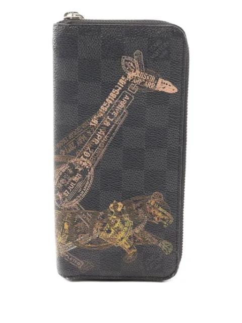 Louis Vuitton Pre-Owned 2021 Damier-Graphite Portemonnaie mit Animal-Print