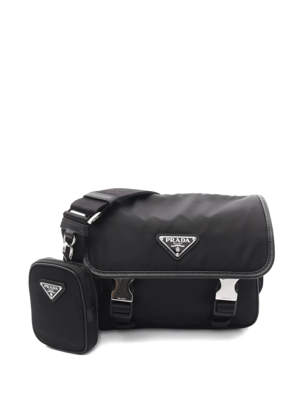 Prada Pre-Owned 2020s triangle-logo shoulder bag - ブラック Prada Pre-Owned 2020s triangle-logo shoulder bag - ブラック