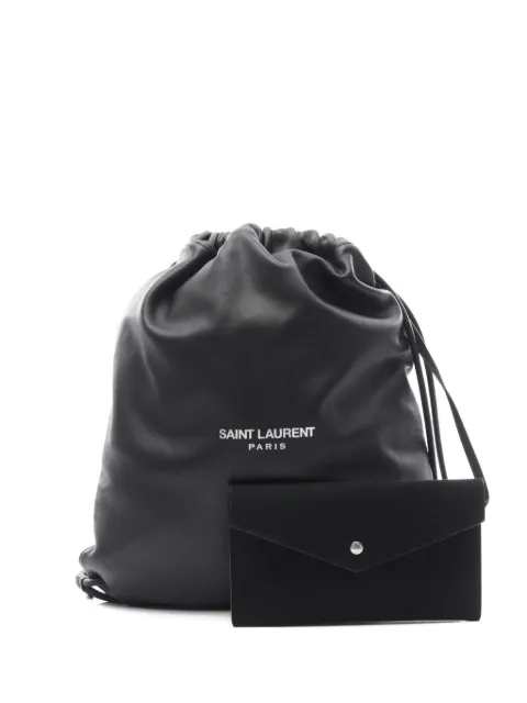 Saint Laurent Pre-Owned 2010s Teddy leather drawstring backpack