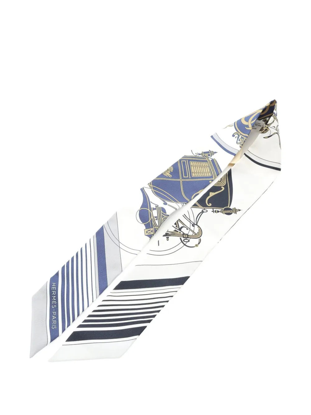 Hermès Pre-Owned 2020s Ex-libris twilly scarf | White | Image 1