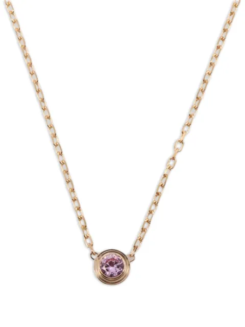 Cartier 2010s 18K rose gold Damour pink sapphire necklace