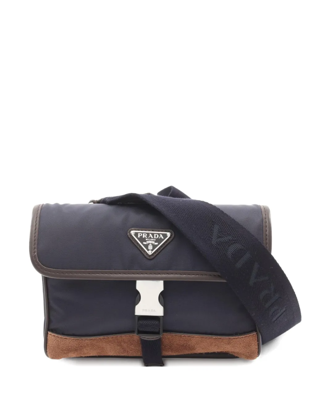 Prada Pre-Owned 2020s triangle-logo shoulder bag - ブルー Prada Pre-Owned 2020s triangle-logo shoulder bag - ブルー