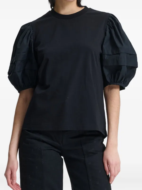 Cecilie Bahnsen puff-sleeve T-shirt | Black | FARFETCH