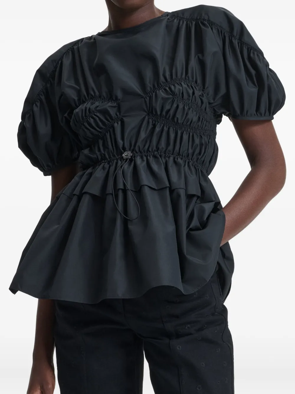 Cecilie Bahnsen Brooklyn puff-sleeve top Zwart