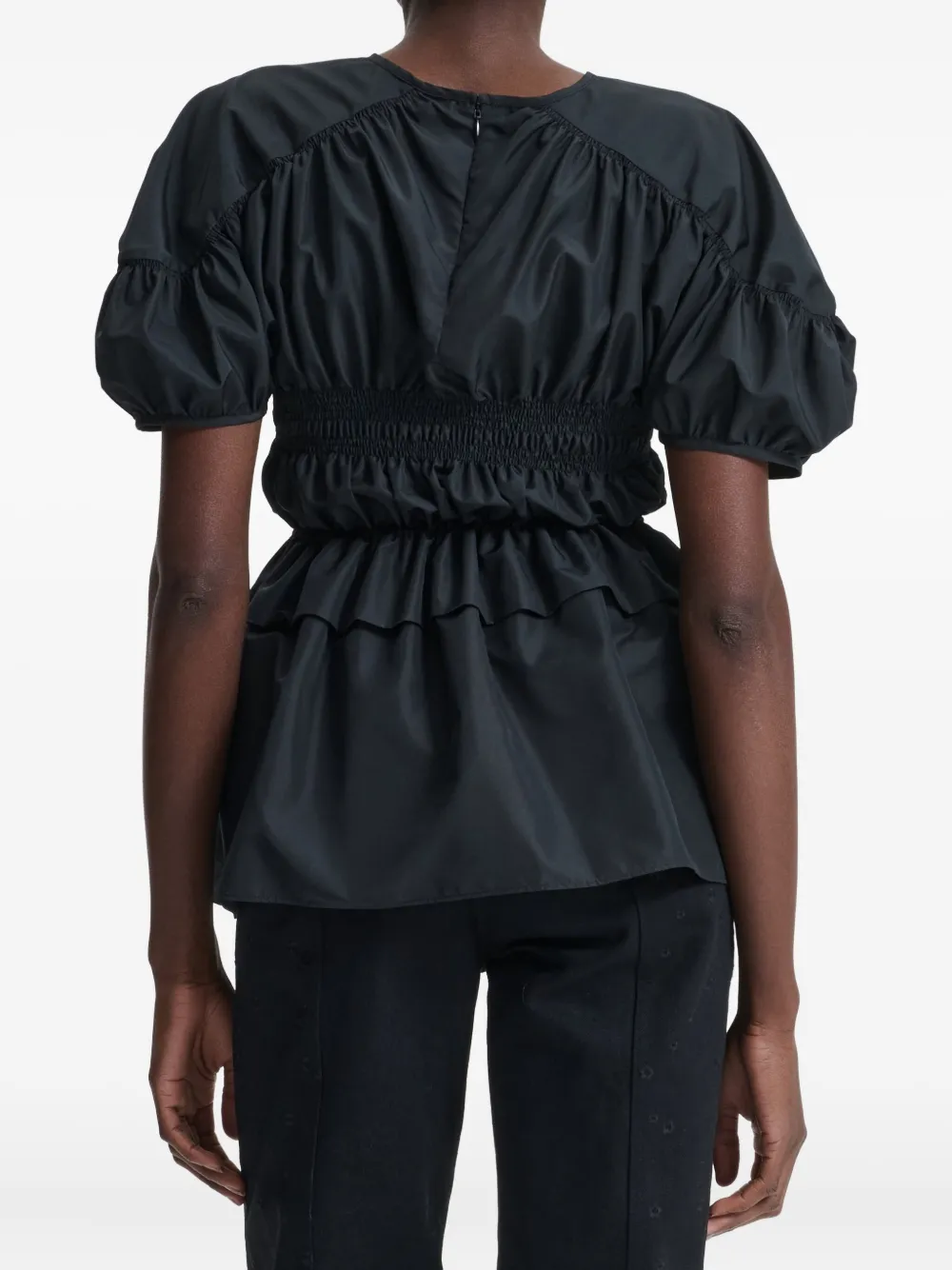 Cecilie Bahnsen Brooklyn puff-sleeve top Zwart