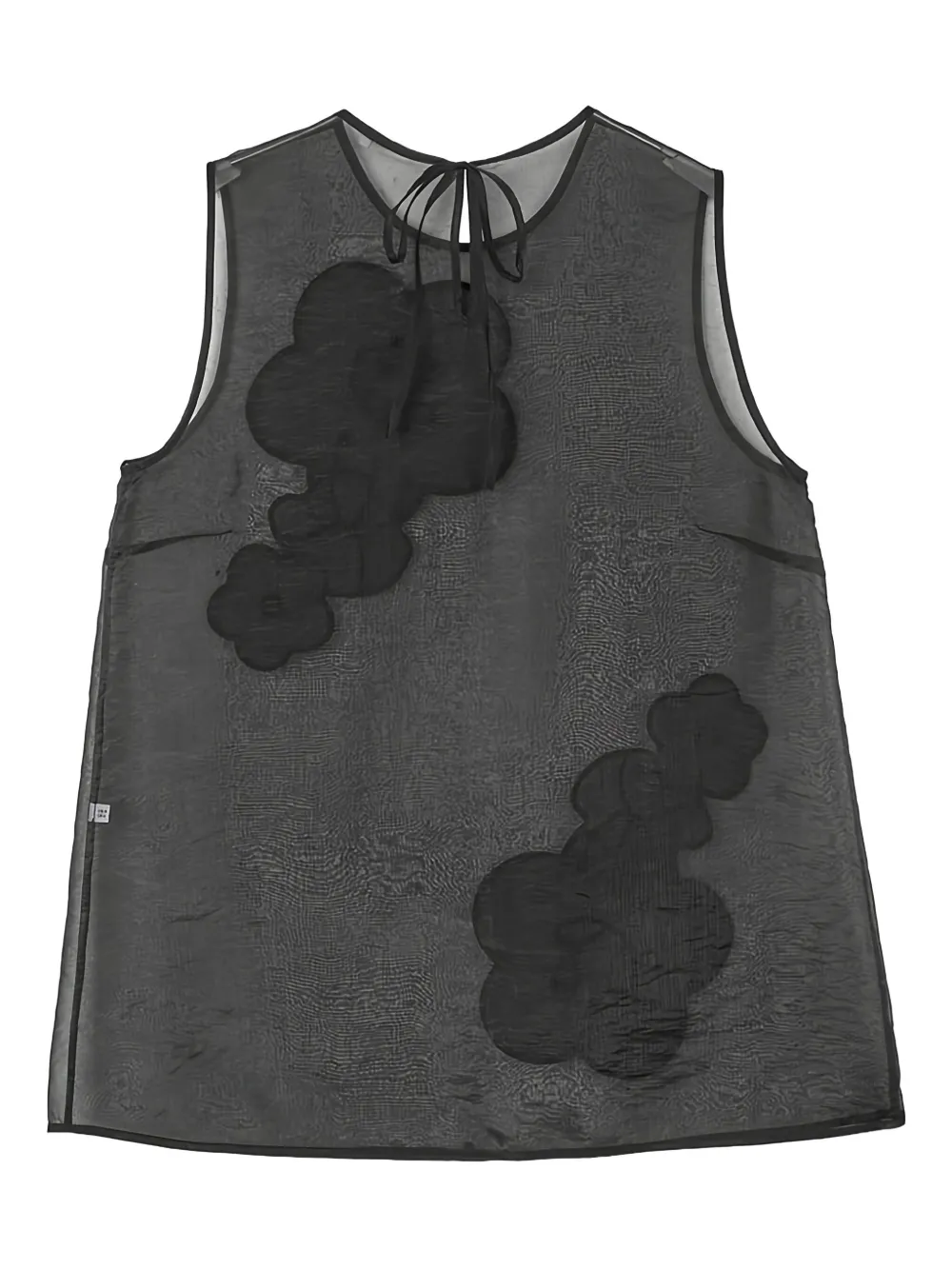 Cecilie Bahnsen Alba flower-embellishment top Zwart